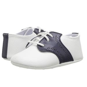 Janie and jack saddle crib shoe navy white 18-24mo